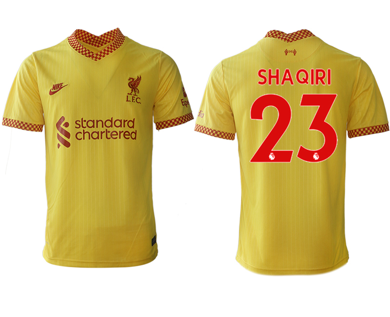 Cheap Men 2021-2022 Club Liverpool Second away aaa version yellow 23 Soccer Jersey
